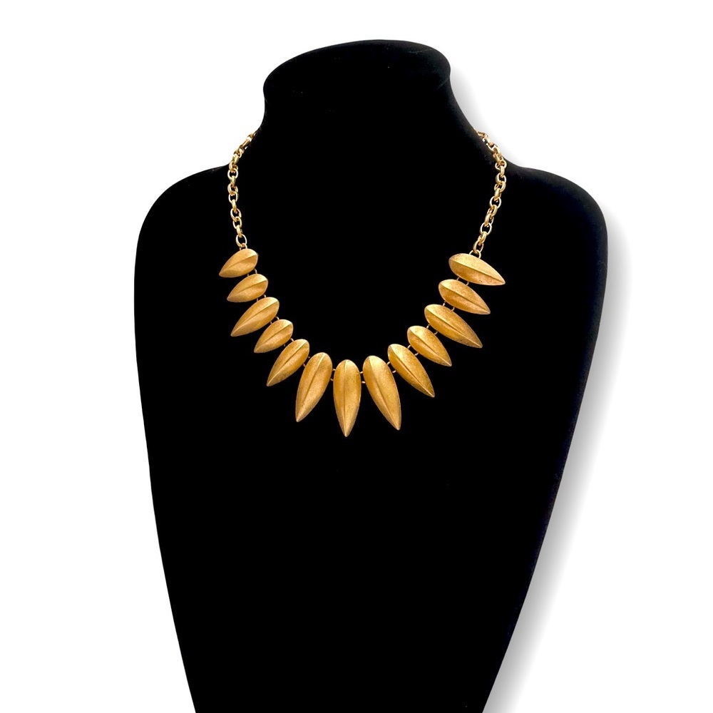 LOFT Contemporary Matte Gold Tone Bib Necklace NWT​